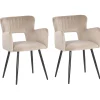 Esszimmerstuhl Samtstoff Taupe 2Er Set Sanilac