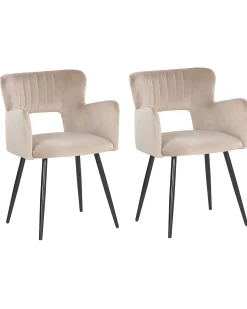 Esszimmerstuhl Samtstoff Taupe 2Er Set Sanilac