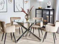 Esszimmerstuhl Samtstoff Taupe 2Er Set Sanilac