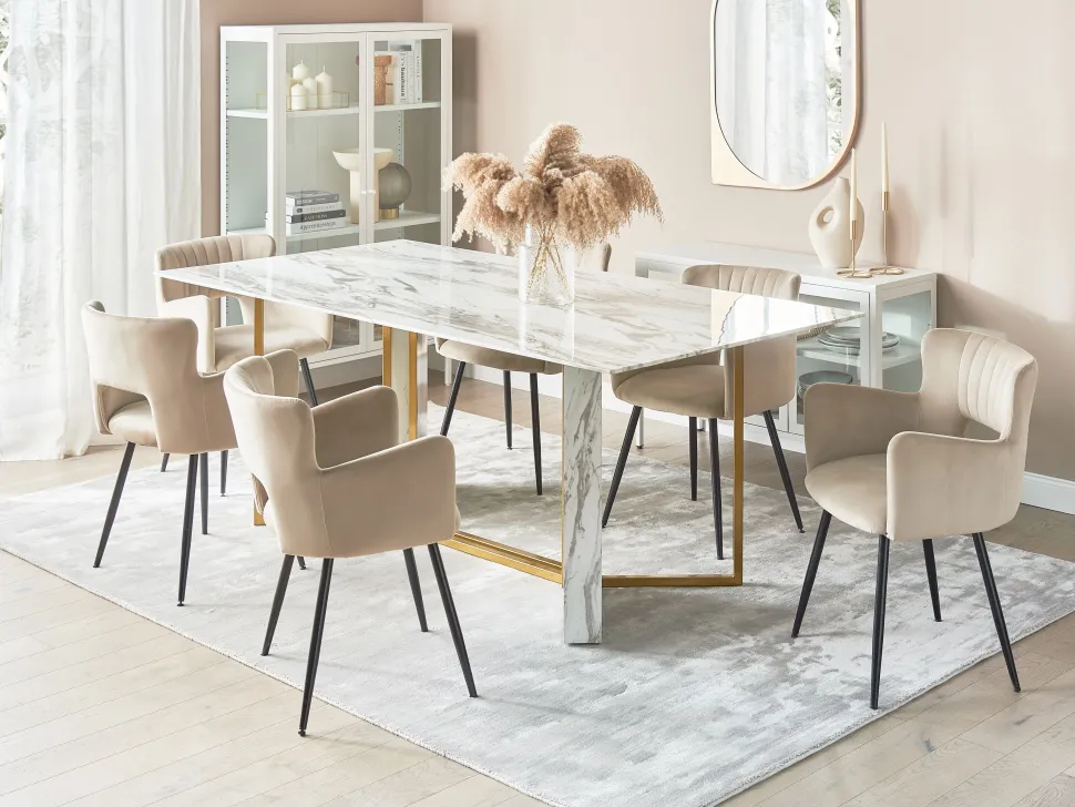 Esszimmerstuhl Samtstoff Taupe 2Er Set Sanilac