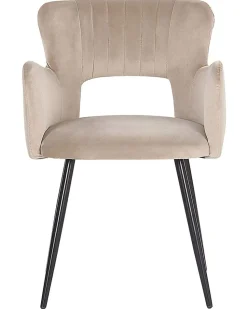 Esszimmerstuhl Samtstoff Taupe 2Er Set Sanilac