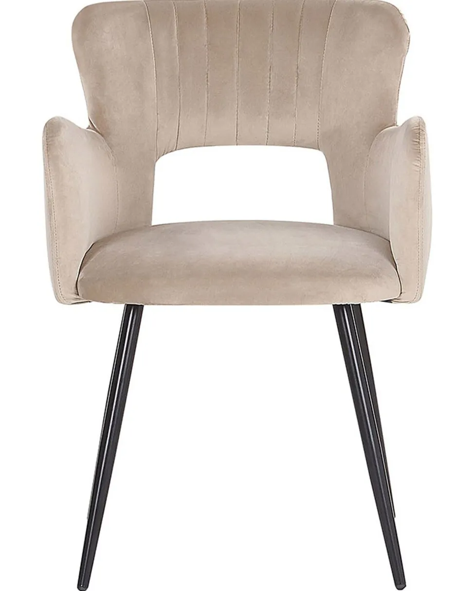 Esszimmerstuhl Samtstoff Taupe 2Er Set Sanilac