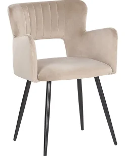 Esszimmerstuhl Samtstoff Taupe 2Er Set Sanilac