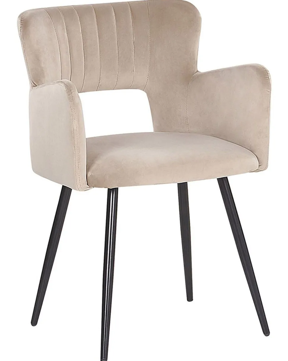 Esszimmerstuhl Samtstoff Taupe 2Er Set Sanilac