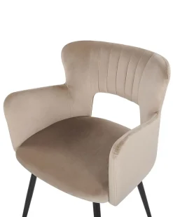 Esszimmerstuhl Samtstoff Taupe 2Er Set Sanilac