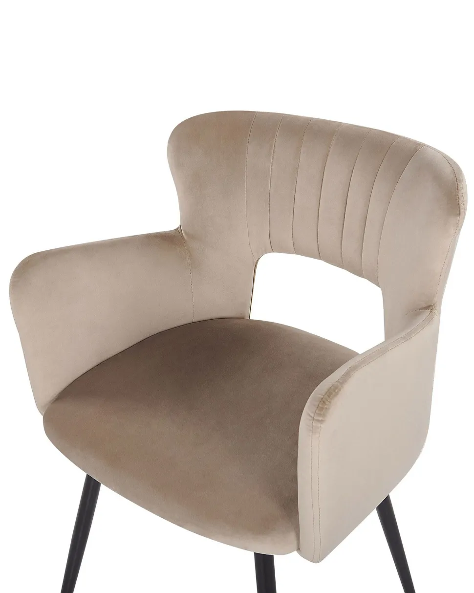 Esszimmerstuhl Samtstoff Taupe 2Er Set Sanilac