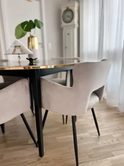 Esszimmerstuhl Samtstoff Taupe 2Er Set Sanilac