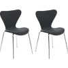 Esszimmerstuhl Samtstoff Schwarz / Silber 2Er Set Boonville