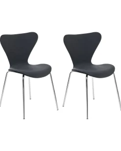 Esszimmerstuhl Samtstoff Schwarz / Silber 2Er Set Boonville