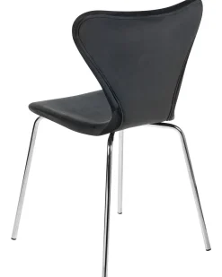 Esszimmerstuhl Samtstoff Schwarz / Silber 2Er Set Boonville