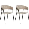 Esszimmerstuhl Samtstoff Taupe 2Er Set Mariposa