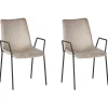 Esszimmerstuhl Samtstoff Taupe 2Er Set Jefferson