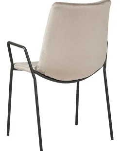 Esszimmerstuhl Samtstoff Taupe 2Er Set Jefferson