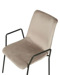 Esszimmerstuhl Samtstoff Taupe 2Er Set Jefferson