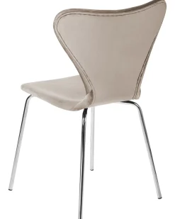 Esszimmerstuhl Samtstoff Taupe / Silber 2Er Set Boonville