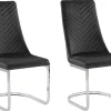 Esszimmerstuhl Samtstoff Schwarz 2Er Set Altoona