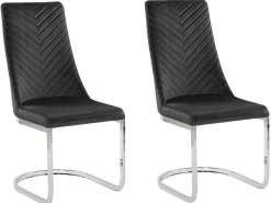 Esszimmerstuhl Samtstoff Schwarz 2Er Set Altoona