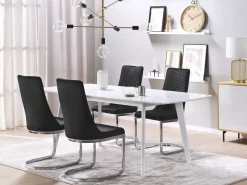 Esszimmerstuhl Samtstoff Schwarz 2Er Set Altoona