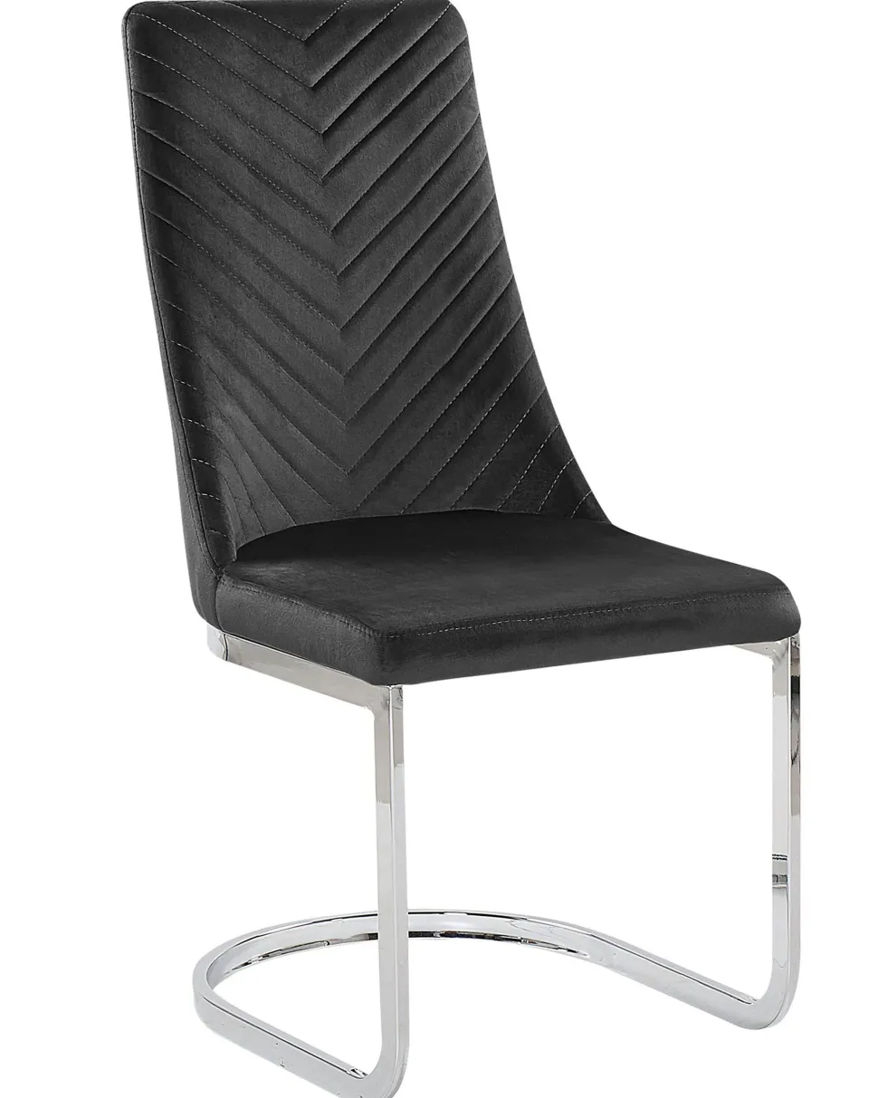 Esszimmerstuhl Samtstoff Schwarz 2Er Set Altoona