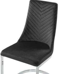 Esszimmerstuhl Samtstoff Schwarz 2Er Set Altoona
