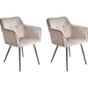 Esszimmerstuhl Samtstoff Taupe 2Er Set Jasmin