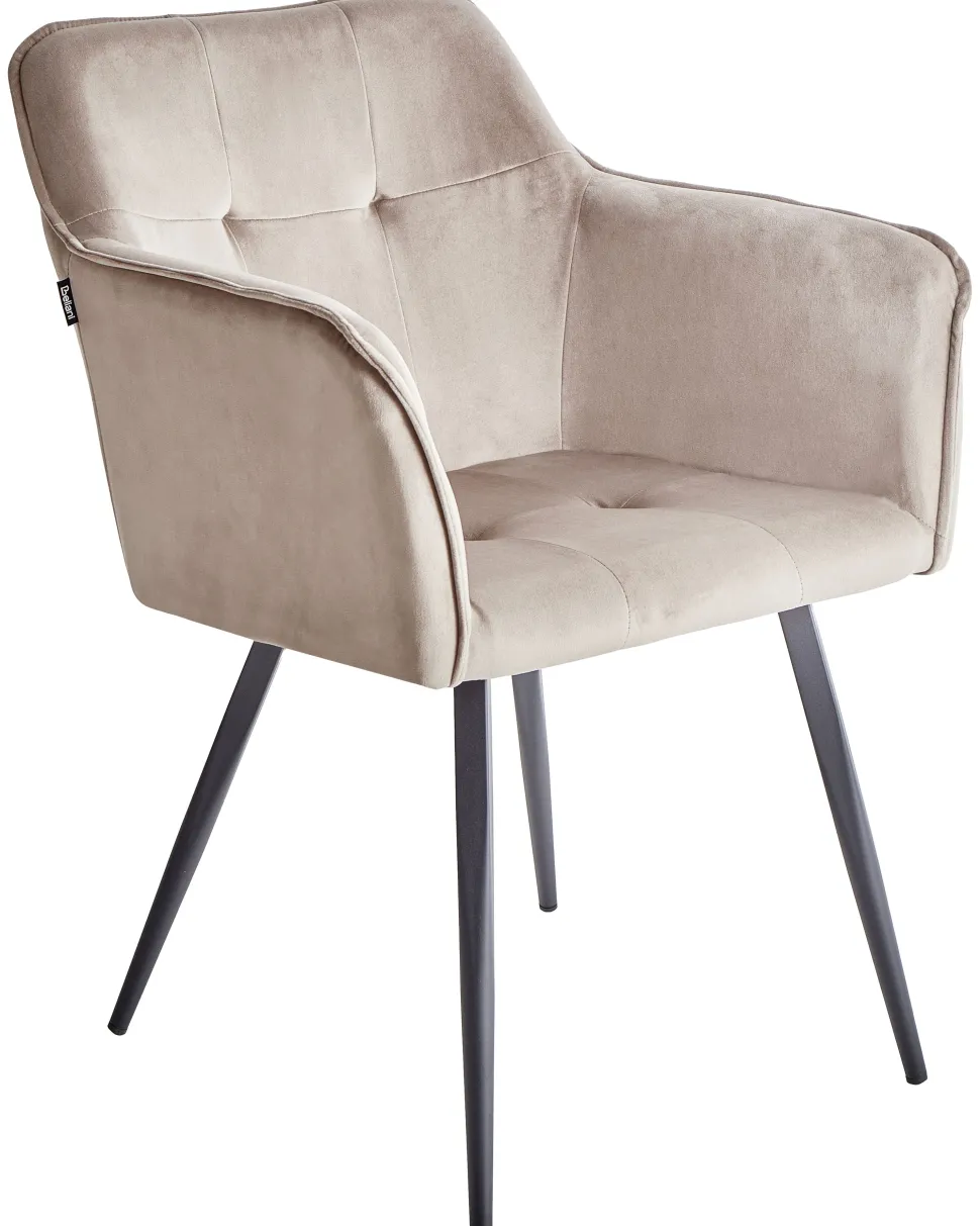 Esszimmerstuhl Samtstoff Taupe 2Er Set Jasmin
