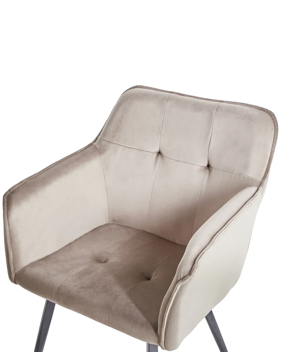 Esszimmerstuhl Samtstoff Taupe 2Er Set Jasmin