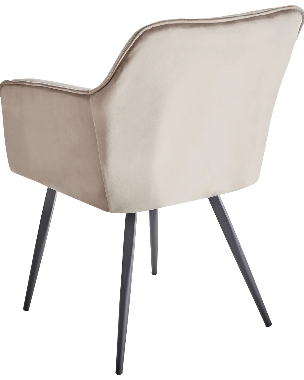 Esszimmerstuhl Samtstoff Taupe 2Er Set Jasmin