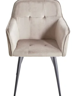 Esszimmerstuhl Samtstoff Taupe 2Er Set Jasmin
