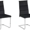 Esszimmerstuhl Samtstoff Schwarz 2Er Set Rockford