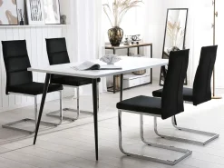 Esszimmerstuhl Samtstoff Schwarz 2Er Set Rockford