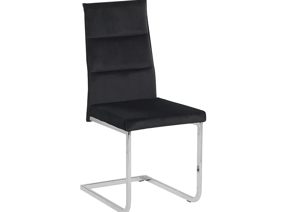 Esszimmerstuhl Samtstoff Schwarz 2Er Set Rockford
