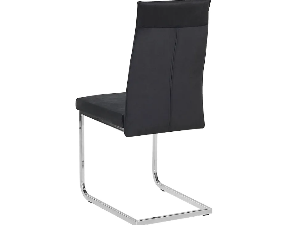 Esszimmerstuhl Samtstoff Schwarz 2Er Set Rockford
