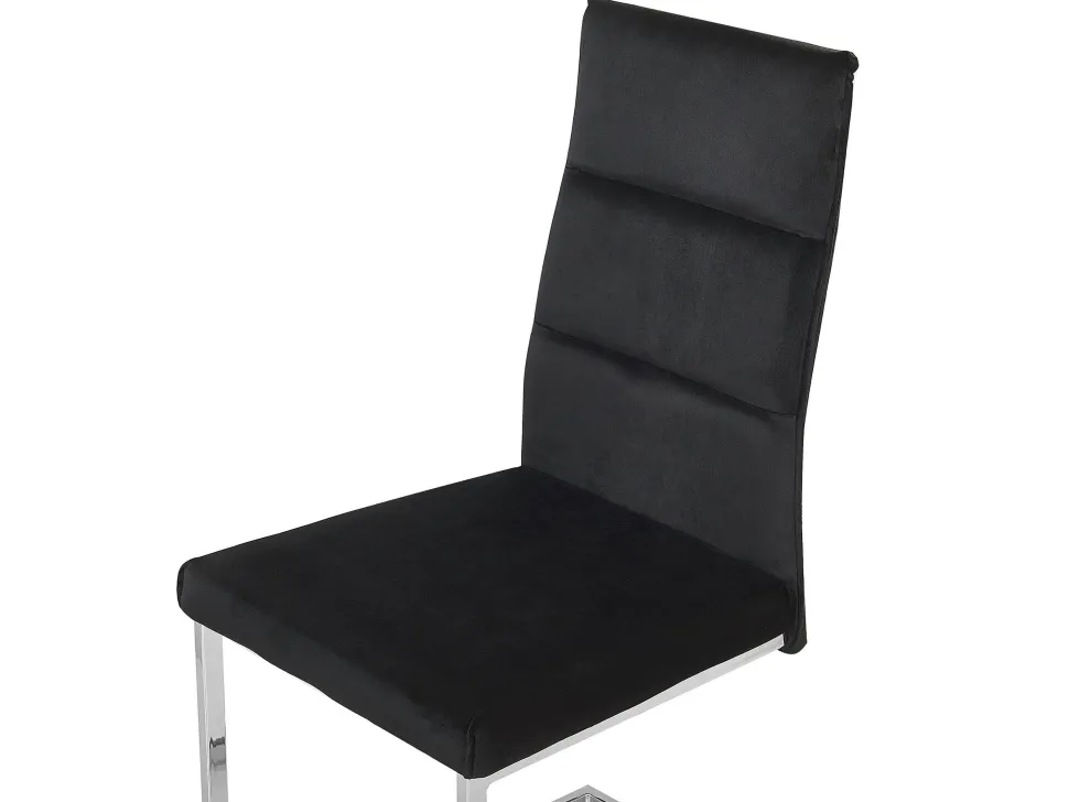 Esszimmerstuhl Samtstoff Schwarz 2Er Set Rockford