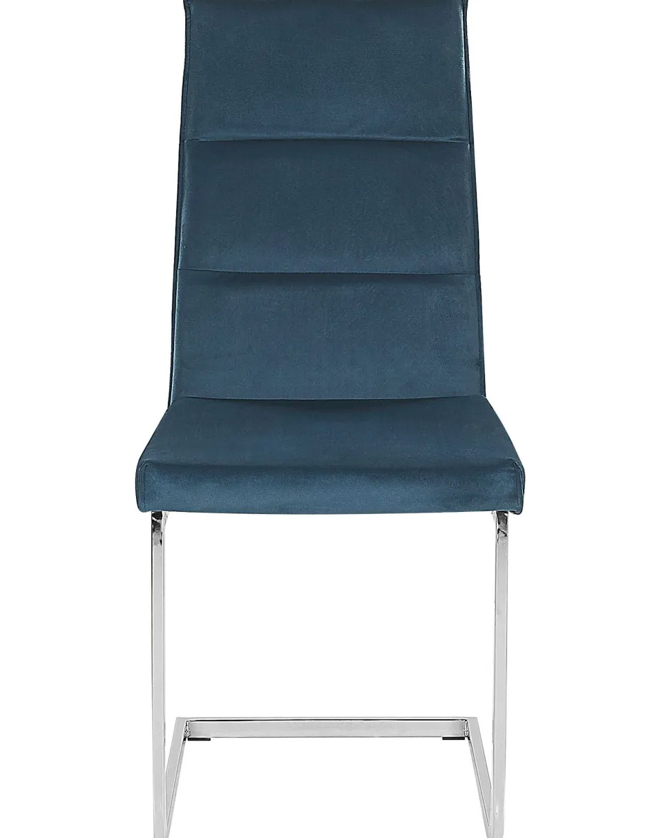 Esszimmerstuhl Samtstoff Blau 2Er Set Rockford