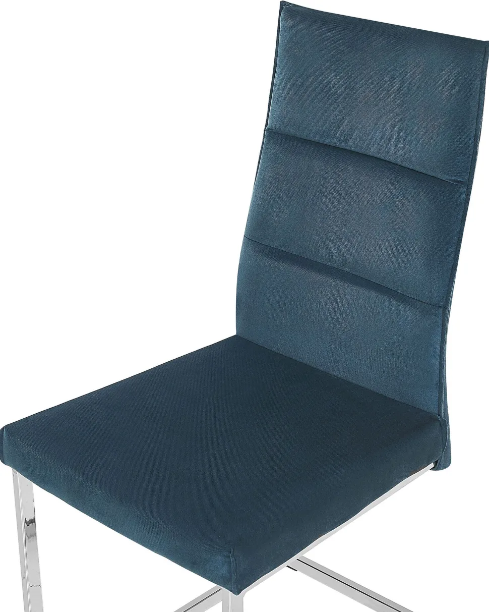 Esszimmerstuhl Samtstoff Blau 2Er Set Rockford