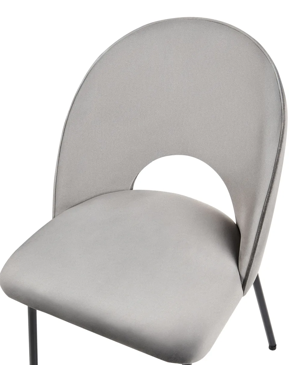 Esszimmerstuhl Samtstoff Grau 2Er Set Covelo
