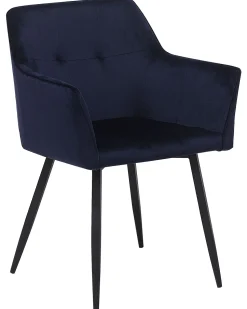 Esszimmerstuhl Samtstoff Dunkelblau 2Er Set Jasmin