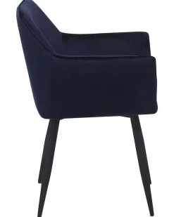 Esszimmerstuhl Samtstoff Dunkelblau 2Er Set Jasmin
