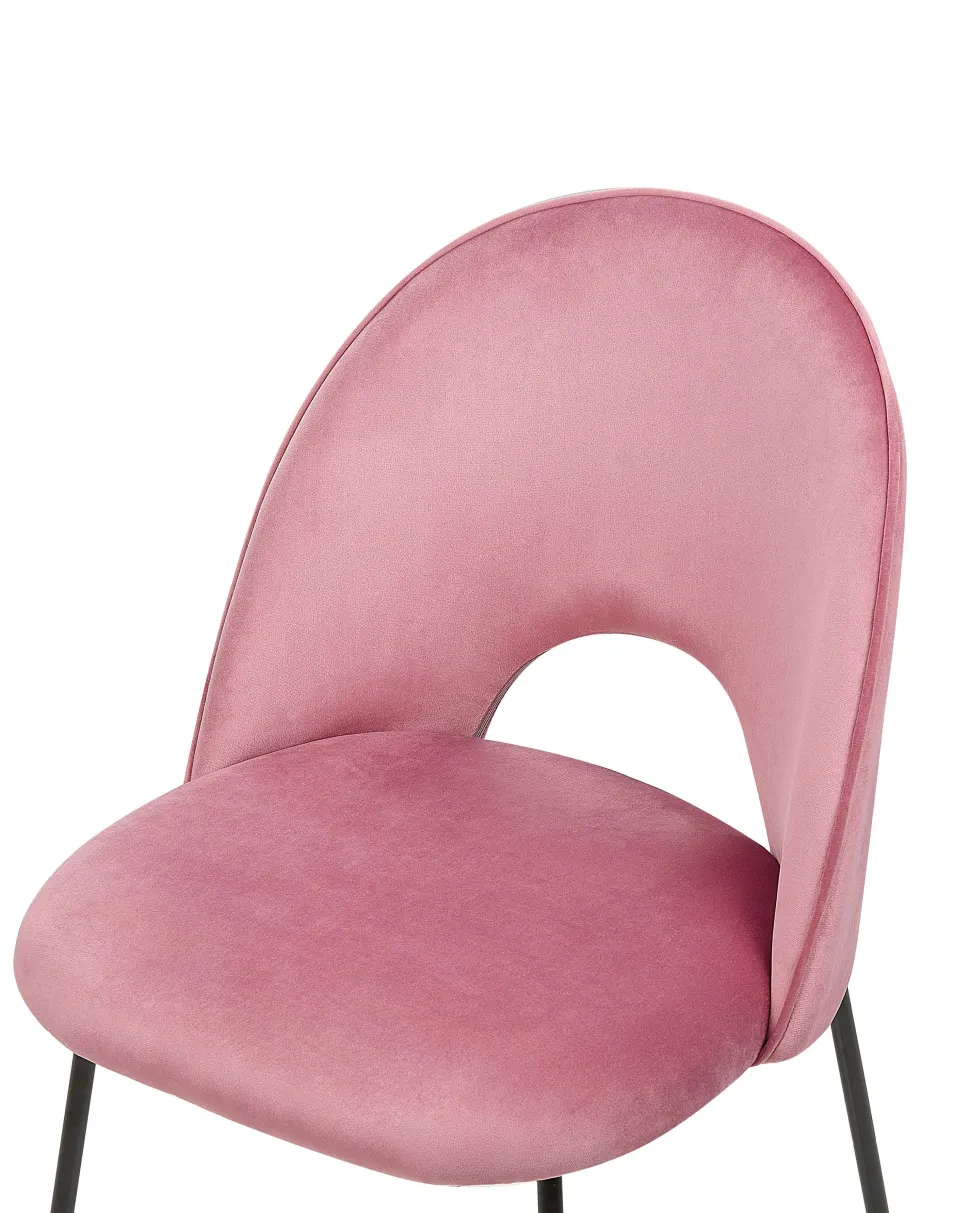 Esszimmerstuhl Samtstoff Rosa 2Er Set Covelo