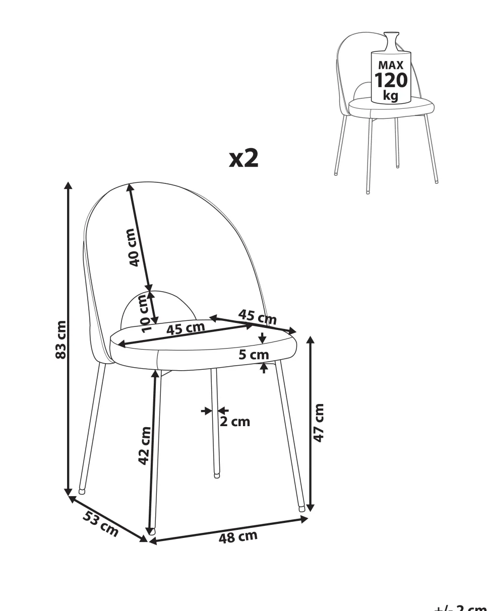 Esszimmerstuhl Samtstoff Rosa 2Er Set Covelo