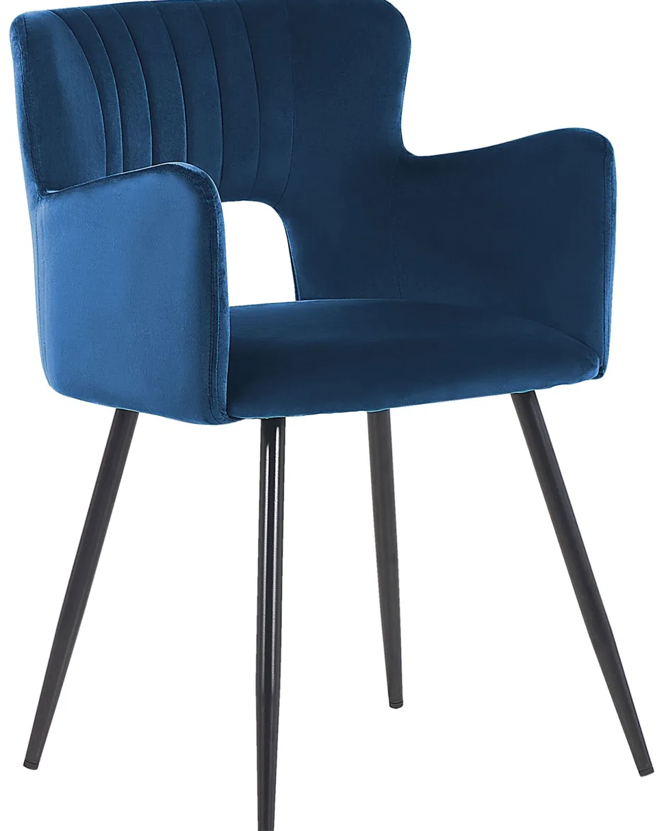 Esszimmerstuhl Samtstoff Blau 2Er Set Sanilac