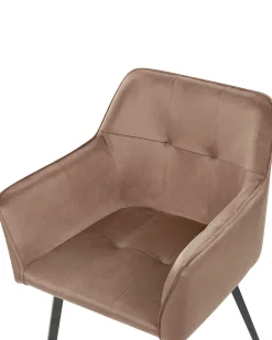 Esszimmerstuhl Samtstoff Braun 2Er Set Jasmin