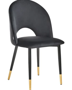 Esszimmerstuhl Samtstoff Schwarz 2Er Set Magalia