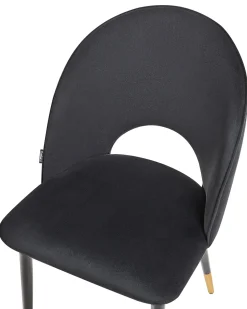 Esszimmerstuhl Samtstoff Schwarz 2Er Set Magalia