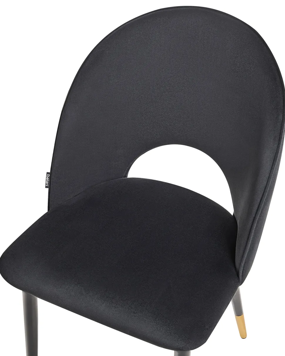 Esszimmerstuhl Samtstoff Schwarz 2Er Set Magalia