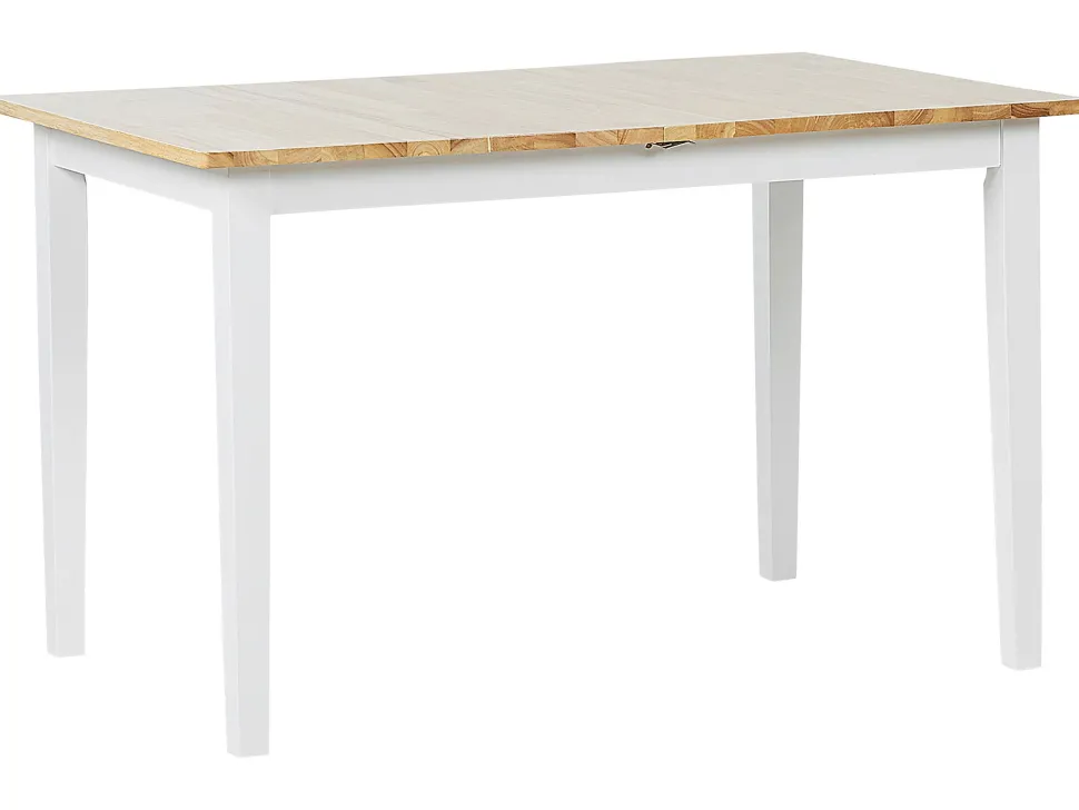Esszimmertisch Holz Hellbraun / Weis 120/150 X 80 Cm Ausziehbar Houston