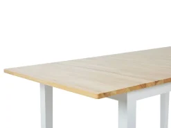 Esszimmertisch Holz Hellbraun / Weis 120/150 X 80 Cm Ausziehbar Houston