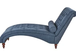 Fabric Chaise Lounge Blue Muret