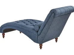 Fabric Chaise Lounge Blue Muret